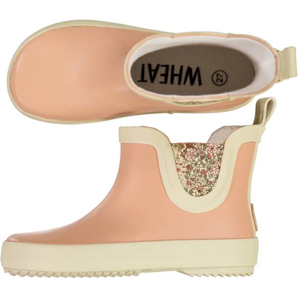 Wheat Rubber Boot Beta Ankelstøvel Barely Beige Flowers