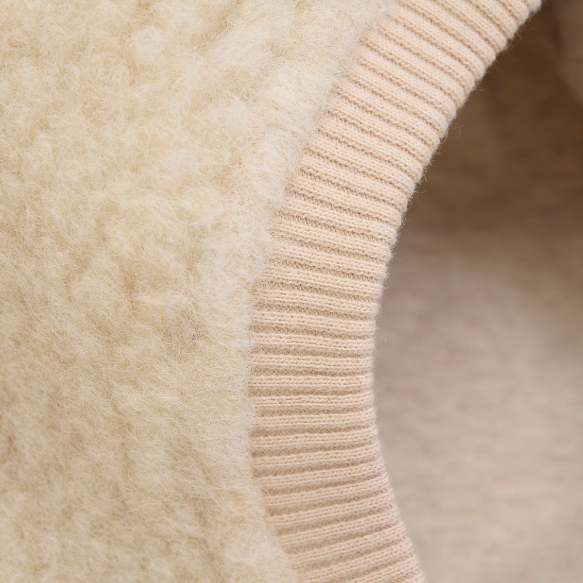 HUTTEliHUT Balaclava Ull Teddy Ører Cement