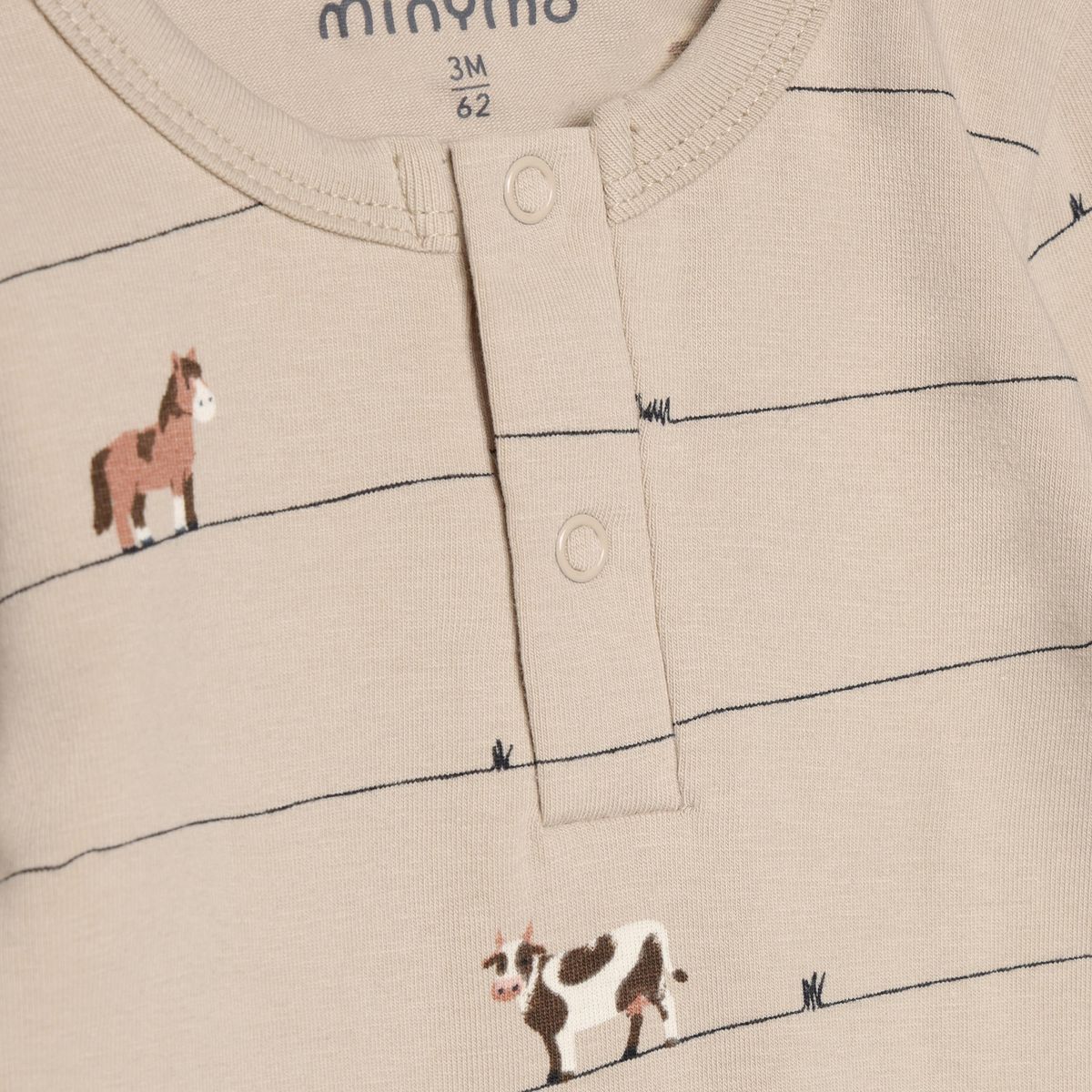 Minymo Body med Print Feather Gray