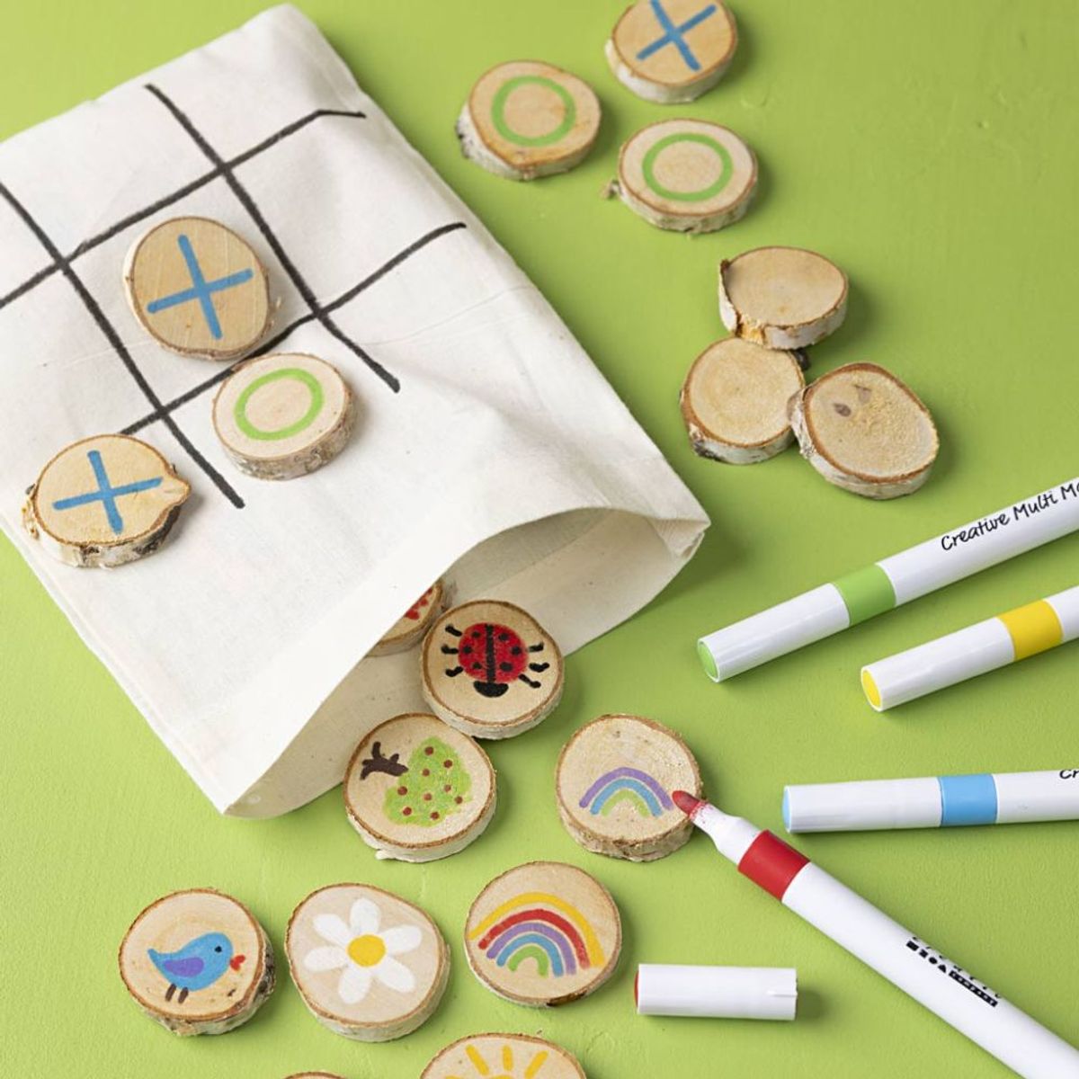 Mini DIY Kit Tegne, Minnespill og Tre på rad, ass. farger