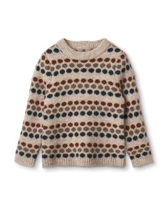 Hovedbilde Fliink Ull Star Dot Pullover Knit Sandshell Multi