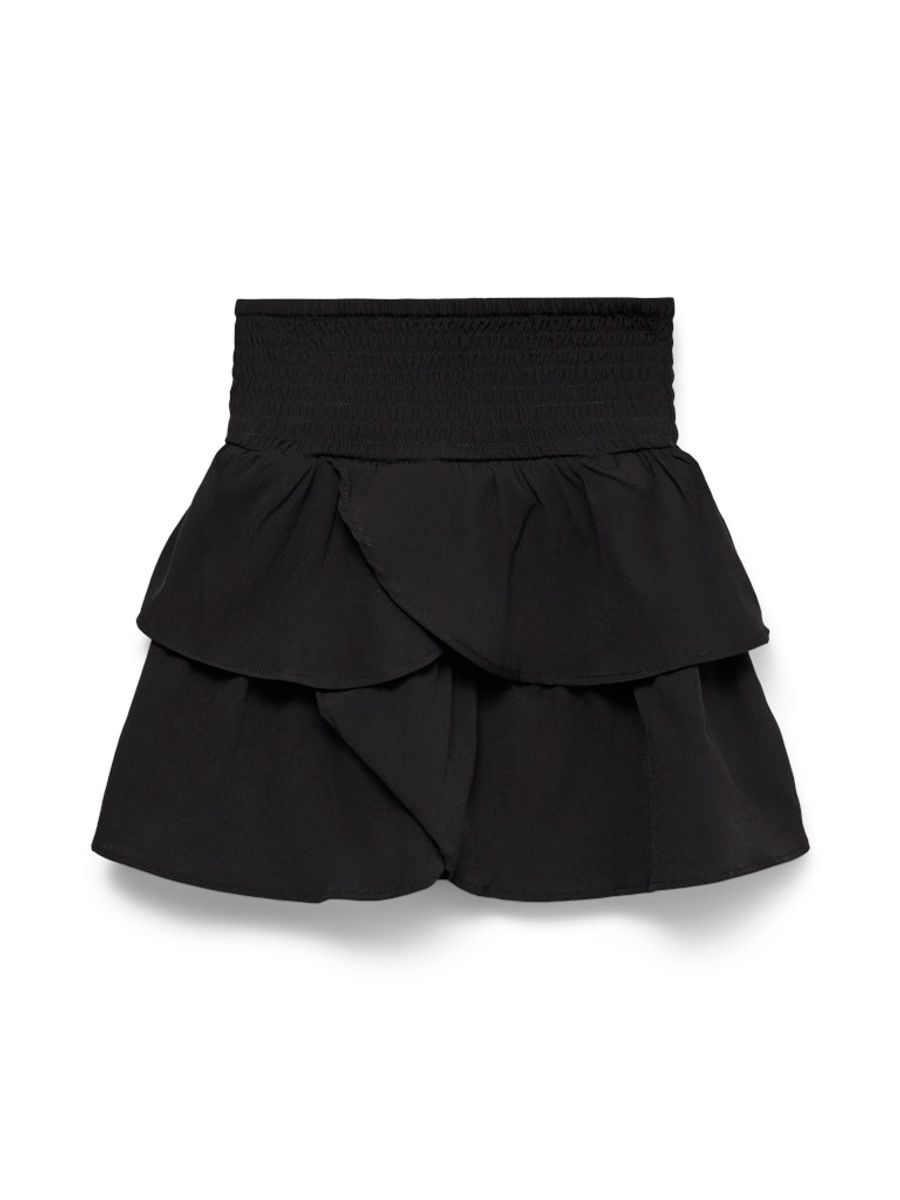 Vero Moda Girl Emma lagdelt smock-skjørt  svart