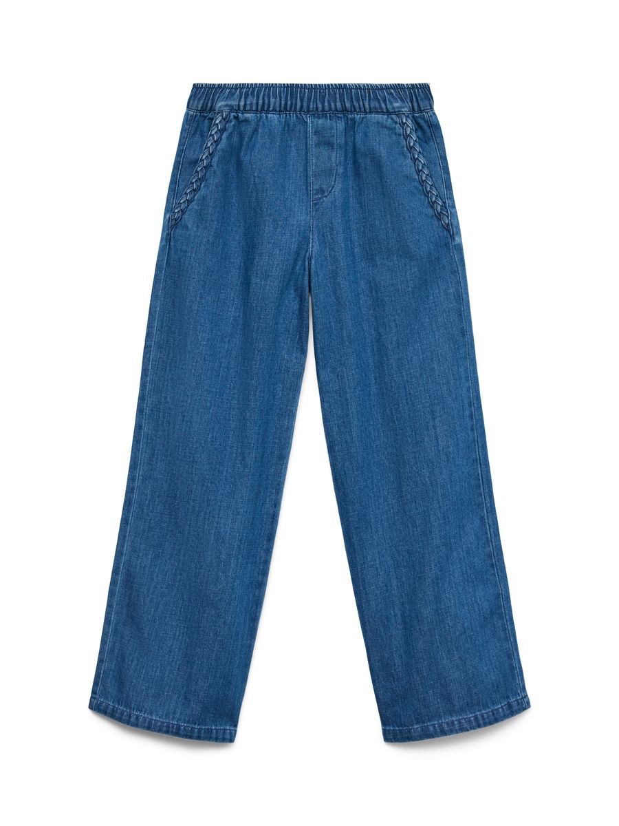 Vero Moda Girl Tenna bukse Mid Waist  mellomblå denim