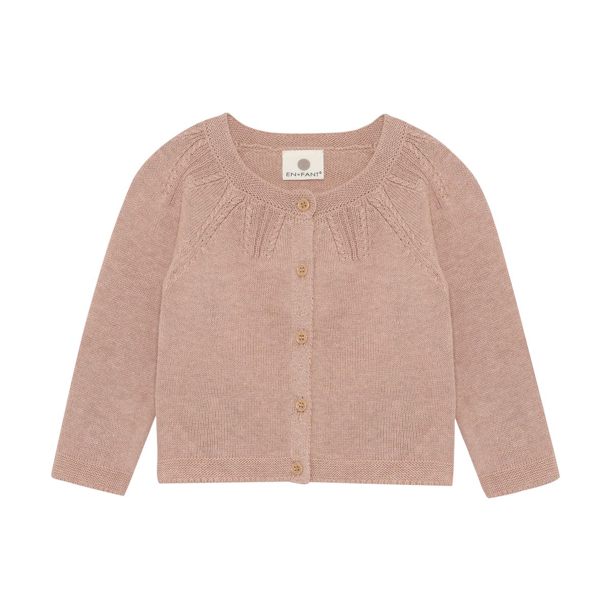 En Fant Strikket Cardigan Adobe Rose