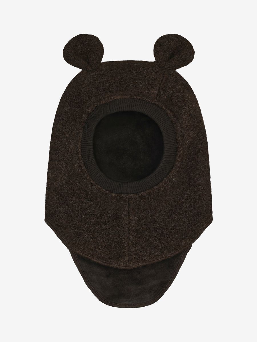 HUTTEliHUT Balaklava i Ull med Ører Dark Brown Melange