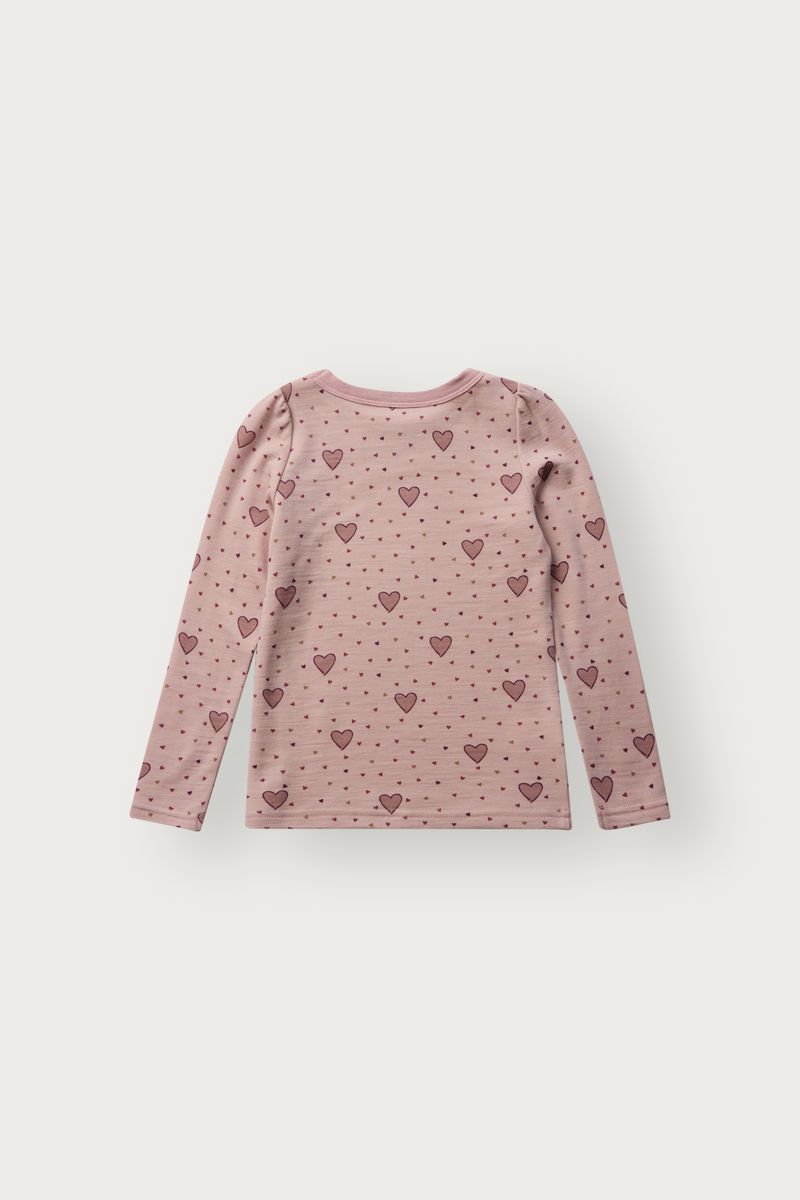 Hust and Claire Abba Hearts Puff Genser Ull/Bambus Dusty Rose