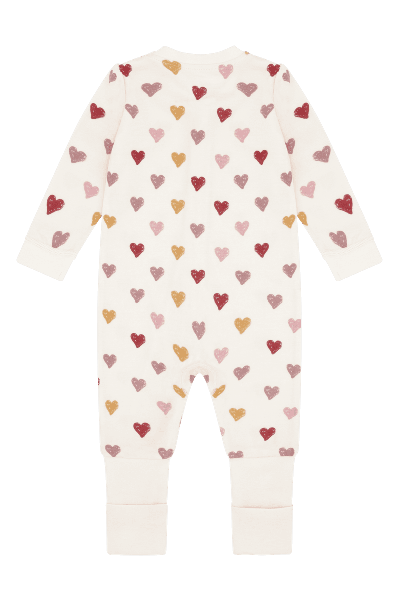 Hust and Claire Manu Hearts Puff Pysjamas Ull Bambus Off White