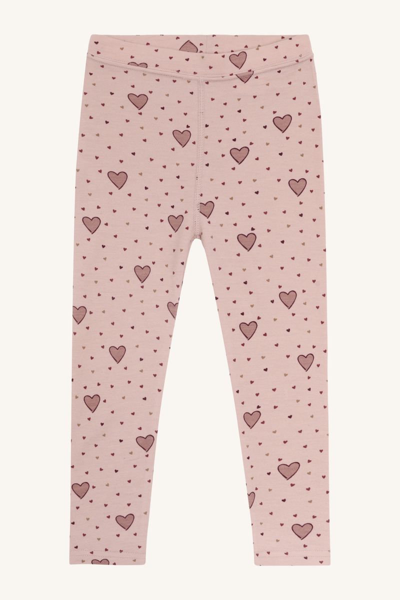 Hust and Claire Laki Hearts Leggings Ull/Bambus Dusty Rose