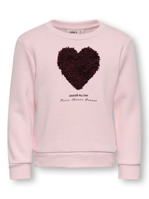 Hovedbilde Kids Only Mini Amy Sweatshirt Rosa Med Hjerter