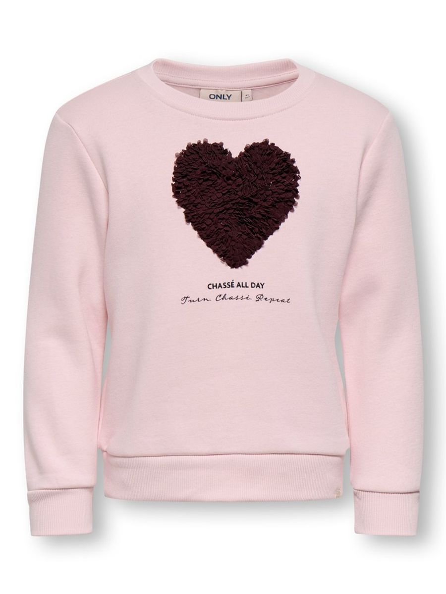 Kids Only Mini Amy Sweatshirt Rosa Med Hjerter